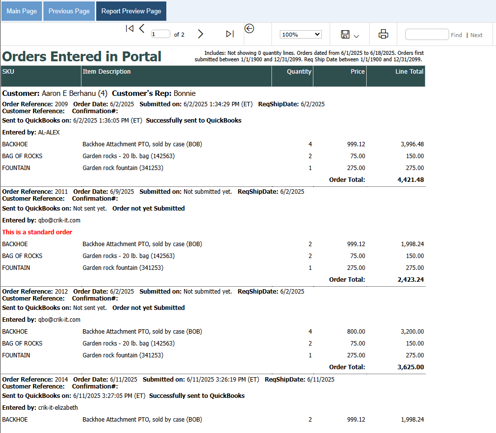 B2B portal orders and self-service ordering
