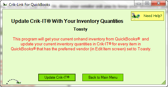 Uploading inventory with Crik-Link