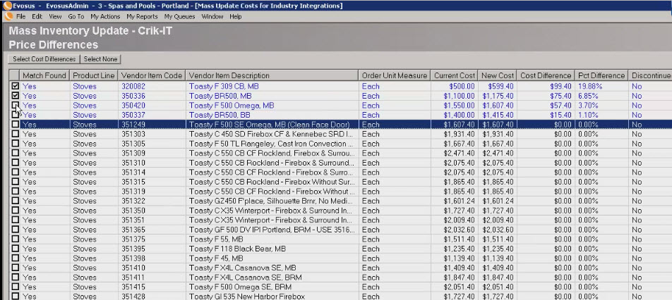 Updating records with Evosus and Crik-Link